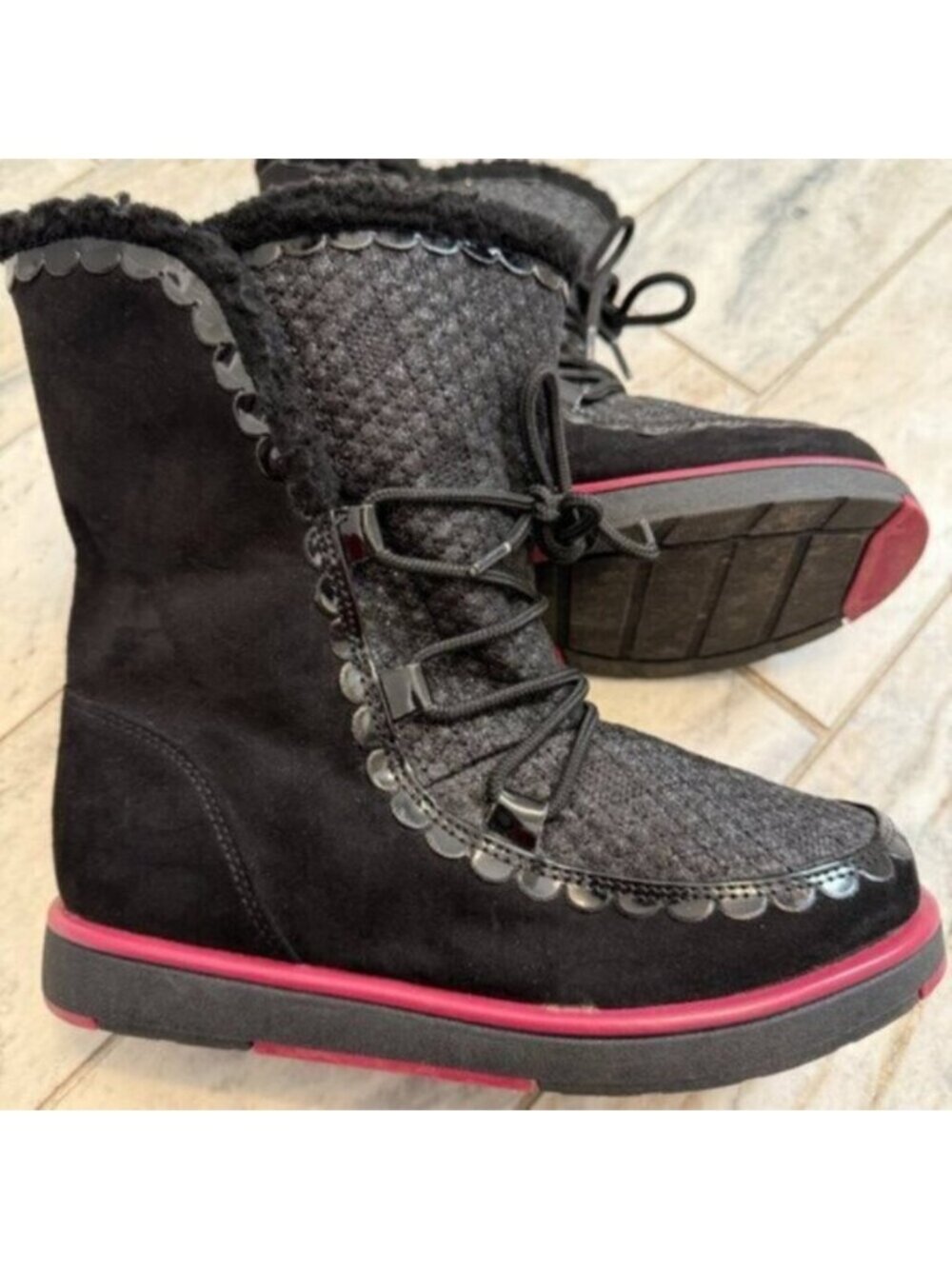 Land's End Girls Youth Size 3 Black Boots Retails $80